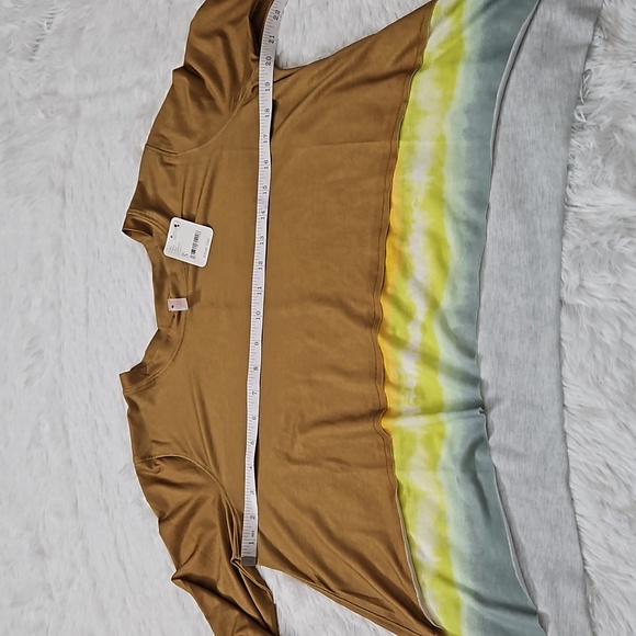 Free People Movement Tempo Printed Long-Sleeve Tee Khaki Combo - Picture 5 of 9